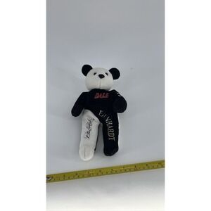 NASCAR Dale Earnhardt Plush Bean Bag Bear Black White Embroidered Signature 8.5"